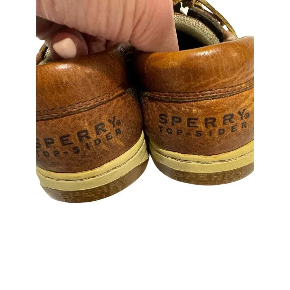 Sperry Top-Sider Preppy Brown Leather Loafers 7.5 Boat Shoes Preppy Casual